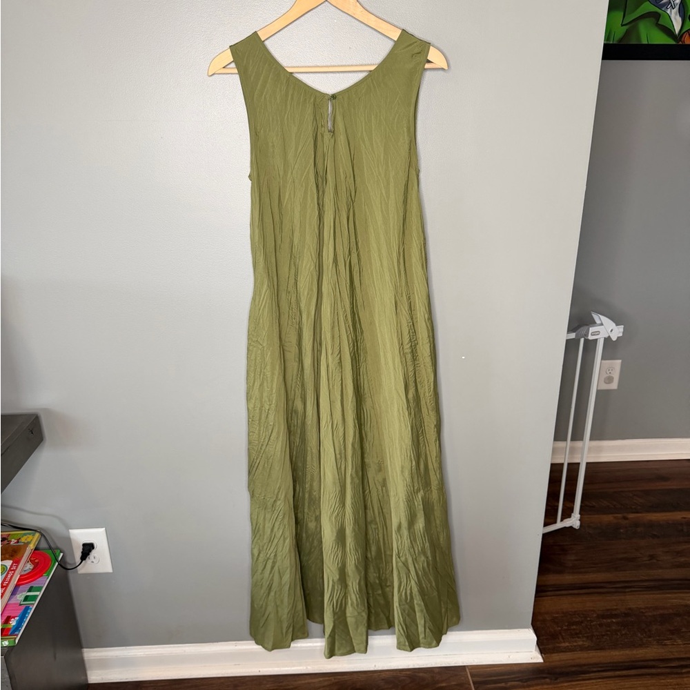 NWT Soft Surroundings Mizu Maxi Dress - Loden Green - Picture 4 of 11
